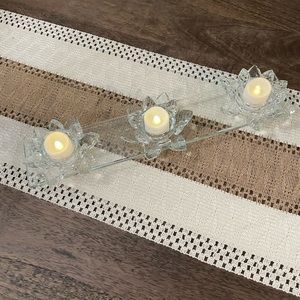 Glass Flower Tealight Holder